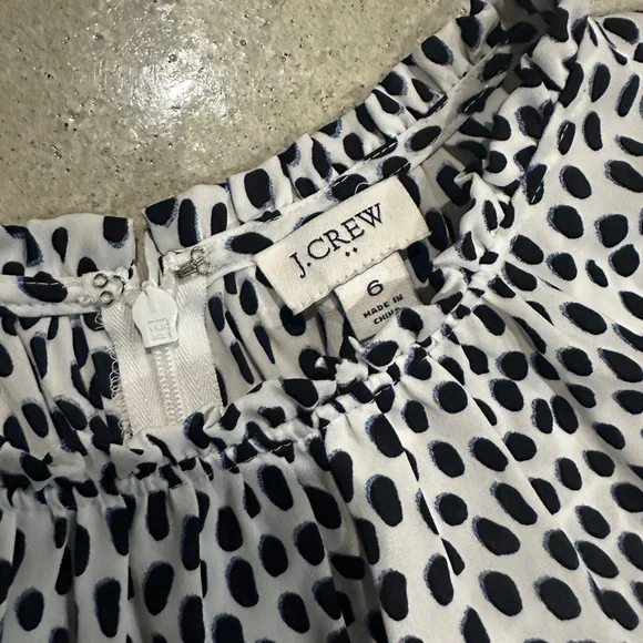 J. Crew Navy and White Polka Dot Midi Dress Size 6 - Picture 5 of 5